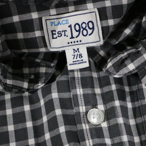 Children's Place Shirts & Tops - Gray Checkered Long Sleeve Button up 7/8 Boys Children's Place Shirts & Tops - Gray Checkered Long Sleeve Button up 7/8 Boys